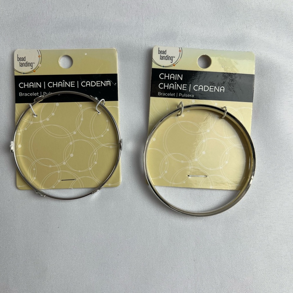 Bead Landing Silver Tone Bangles for Jewelry Making - Picture 4 of 5